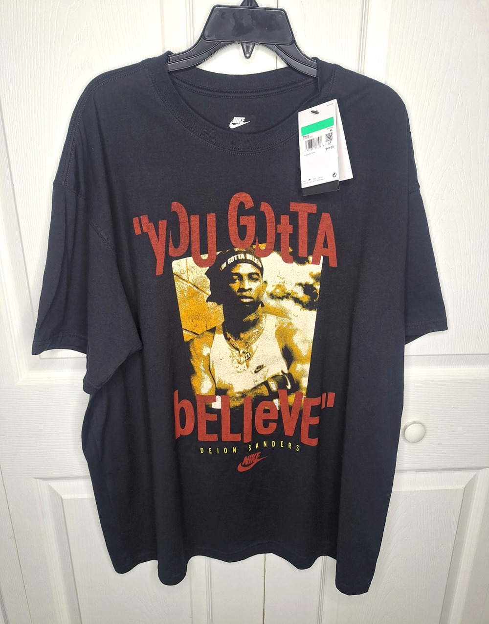 Nike Max90 Deion Sanders "You Gotta Believe" T-Shirt IU1696-010 sz XL Oversized